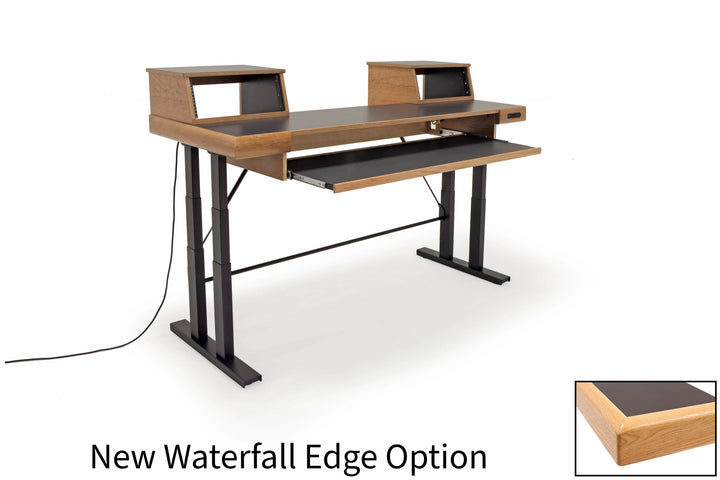 Argosy Radius Composer for 61 Keys, Splayed Top, Height Adjustable Steel Legs, Waterfall Edge - Standard Trim
