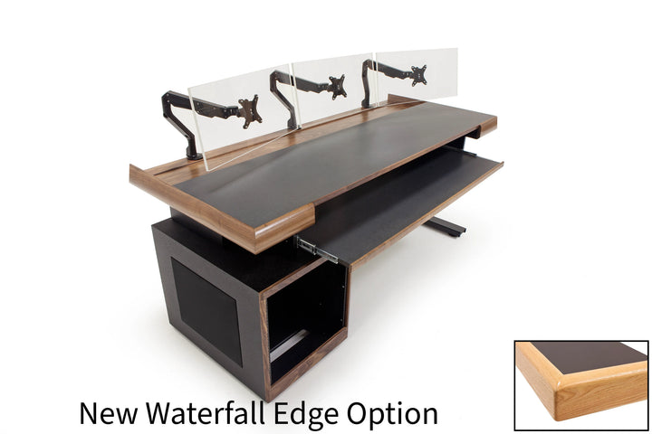 Argosy Radius Composer for 88 Keys, Straight Top, 1) Straight 10sp Base Rack, 1) Steel Leg, Waterfall Edge - Standard Trim
