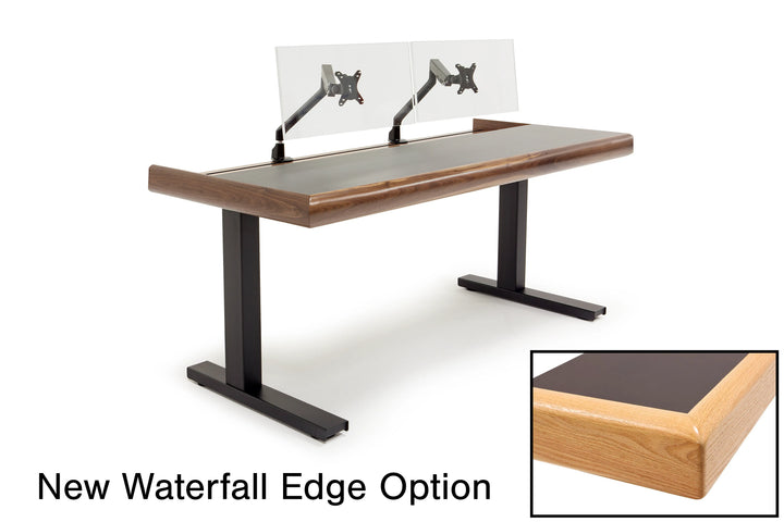 Argosy Radius Signature w/67" Straight Top, 2) Steel Legs, Waterfall Edge - Standard Trim