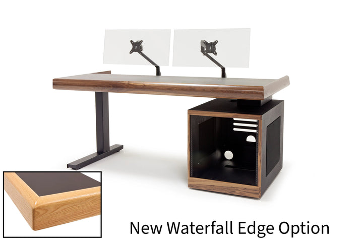 Argosy Radius Signature w/67" Straight Top, 1) Straight 10sp Base Rack, 1) Steel Leg, Waterfall Edge - Standard Trim