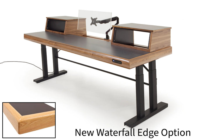 Argosy Radius Signature w/78" Straight Top, Height Adjustable Steel Legs, Waterfall Edge - Standard Trim