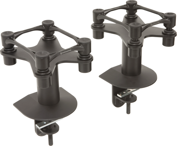 Argosy Pair Speaker Mounts w/Model 160 Aperta Platforms, 6.1"w x 7.5" d, Flex Mount Clamp in Black (7.75")
