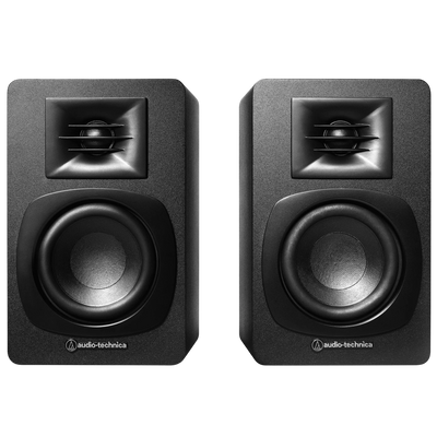 Audio-Technica AT-SP3X Powered Bookshelf Speakers (Pair, Black) - 3"