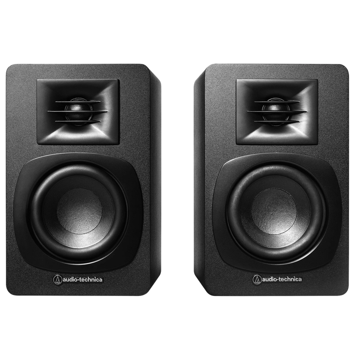 Audio-Technica AT-SP3X Powered Bookshelf Speakers (Pair, Black) - 3"