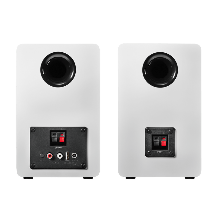 Audio-Technica AT-SP3XWH Powered Bookshelf Speakers (Pair, White) - 3"