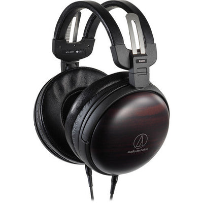 Blackout Audio ATH-AWKT Audiophile Closed-Back Dynamic Wooden Headphones - Striped Ebony