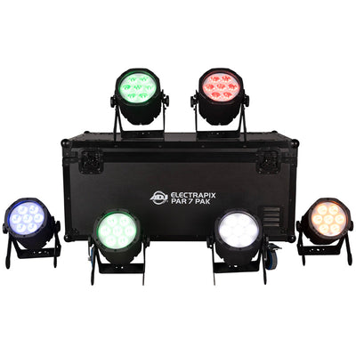 ADJ 6 x ELECTRAPIX-PAR-7 Fixtures with Charging Case