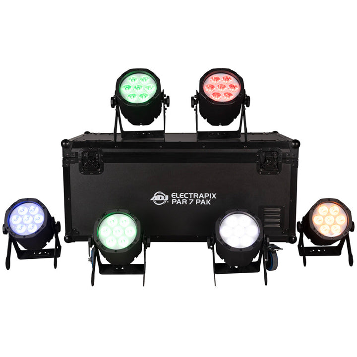 ADJ 6 x ELECTRAPIX-PAR-7 Fixtures with Charging Case