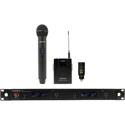Audix AP42C210B Dual-Channel Combo Handheld Amp Lavalier Wireless System (554Mhz-586Mhz)