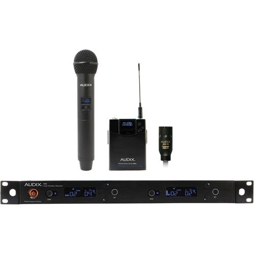 Audix AP42C210B Dual-Channel Combo Handheld Amp Lavalier Wireless System (554Mhz-586Mhz)