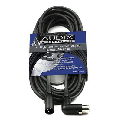 Audix CBLDR25 XLR Right Angle To Straight XLR Cable - 25'