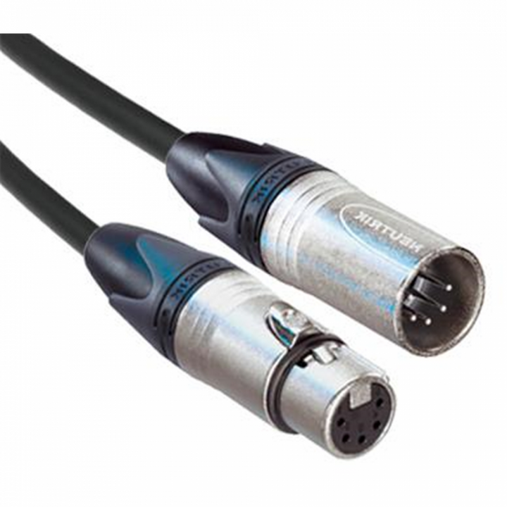Digiflex LDMX5-50 5 Pin DMX Cable - XLRF - XLRM - Green Ring (50') - Professional Audio Cable