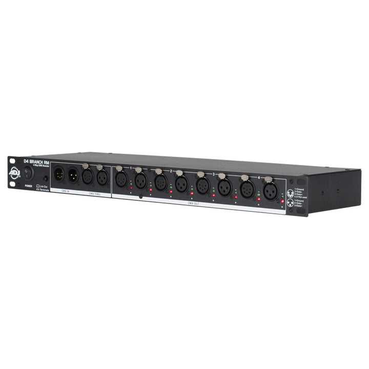 ADJ 4-Way 3-/5-Pin XLR DMX Distributor/Booster