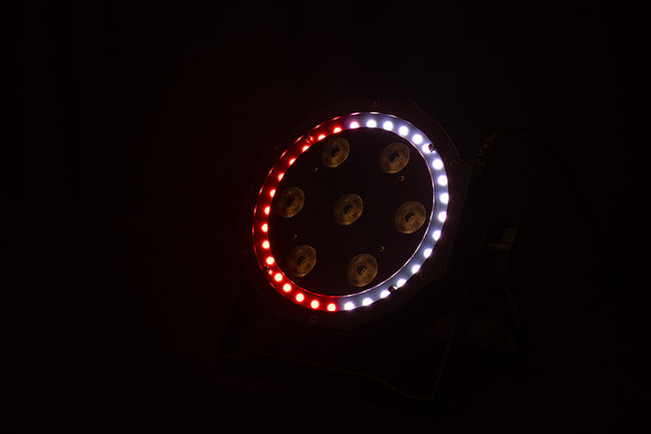 Eliminator LP-8R Wash Fixture with 7 x 8W RGBW+LED Ring - Stage Lighting
