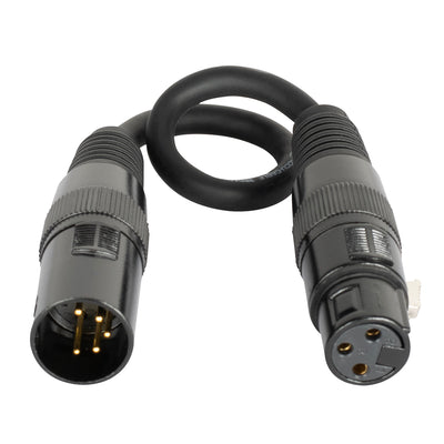 ADJ 5-Pin Male XLR to 3-Pin Female XLR Turnaround