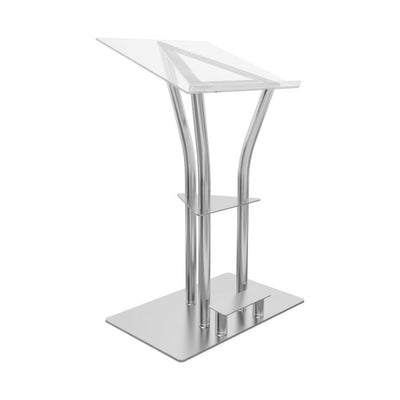 Global Truss DT-ERGO-LECTERN Aluminum Lectern Podium with Top/Foot Stand/Shelf