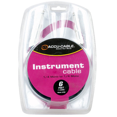 ADJ Instrument Cable with 1/4in Mono to 1/4in Mono - 6ft