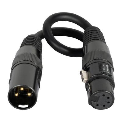ADJ 3-Pin Male XLR to 5-Pin Female XLR Turnaround