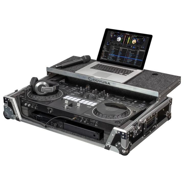 Odyssey FRDDJREV5GPW1U Glide-Style 1U Flight Case with Wheels for Pioneer DDJ-REV5