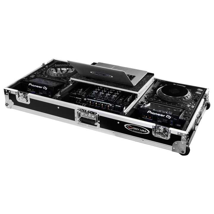 Odyssey FRDJMA9CDJGPW Glide-Style DJ Coffin with Wheels for CDJ-3000 and DJM-A9 – view 3