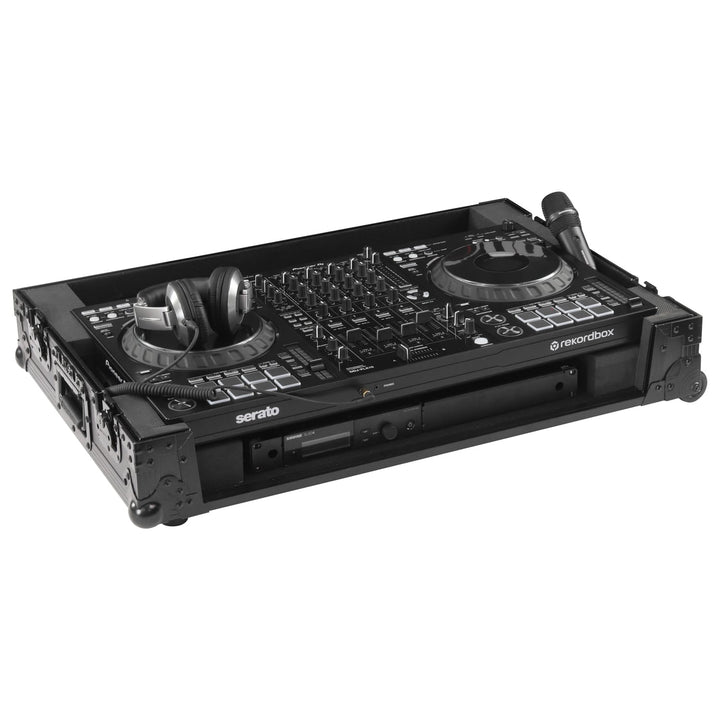 Odyssey FZDDJFLX10CWBL 1U Flight Case with Wheels for Pioneer DDJ-FLX10 - Black – view 2