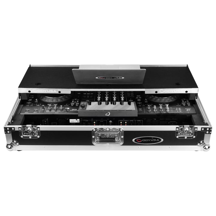 Odyssey FZGSATXDJAZW Glide-Style Flight Case for AlphaTheta XDJ-AZ - 1U Rack, Wheels – view 4