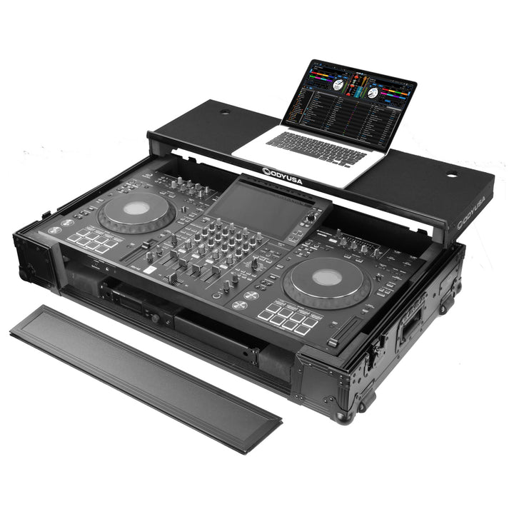 Odyssey FZGSATXDJAZWBL Glide-Style Flight Case for AlphaTheta XDJ-AZ - Black, 1U, Wheels
