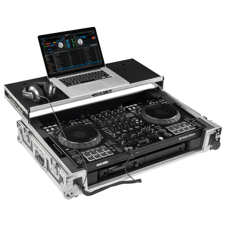 Odyssey FZGSDDJFLX10CW Glide-Style 1U Flight Case for Pioneer DJ DDJ-FLX10 - Corner Wheels – view 2