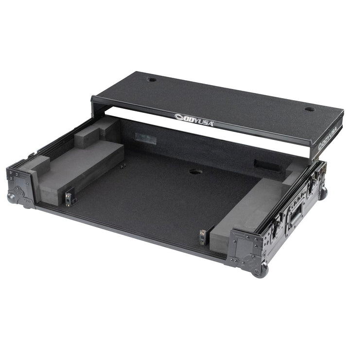 Odyssey FZGSDDJFLX10CWBL Glide-Style 1U Flight Case for DDJ-FLX10 - Black, Corner Wheels – view 3