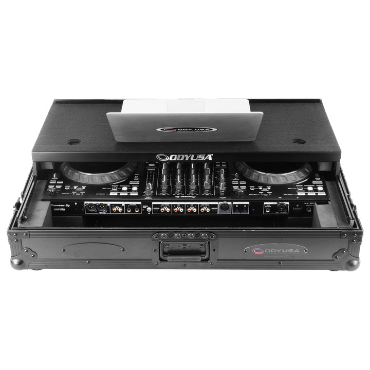 Odyssey FZGSDDJFLX10W1BL Glide-Style 1U Flight Case for Pioneer DJ DDJ-FLX10 - Black, Wheels – view 3