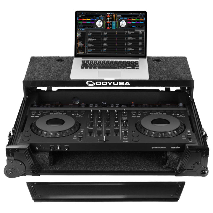 Odyssey FZGSDDJGRV6BL1UCW Glide-Style 1U Flight Case for AlphaTheta DDJ-GRV6 - Black, Wheels – view 2