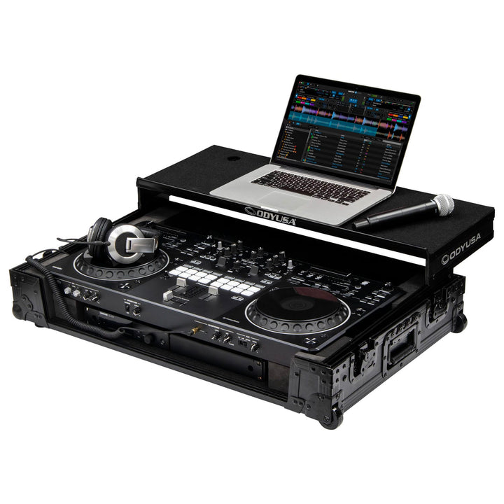 Odyssey FZGSDDJREV5CWBL Glide-Style 1U Flight Case for Pioneer DJ DDJ-REV5 - Black, Wheels