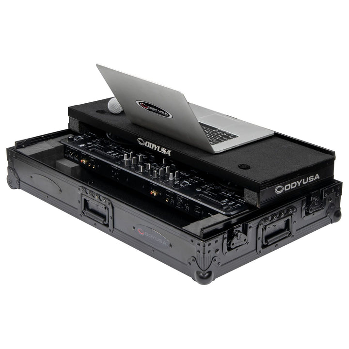 Odyssey FZGSDDJREV5CWBL Glide-Style 1U Flight Case for Pioneer DJ DDJ-REV5 - Black, Wheels – view 2