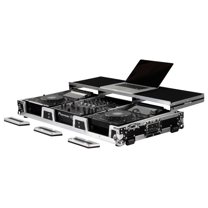 Odyssey FZGSP12CDJW2 Glide-Style Flight Coffin for 12" Mixer + 2 Media Players - Wheels