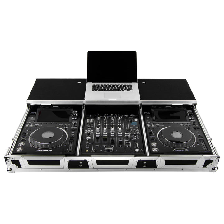 Odyssey FZGSP12CDJW2 Glide-Style Flight Coffin for 12" Mixer + 2 Media Players - Wheels – view 3