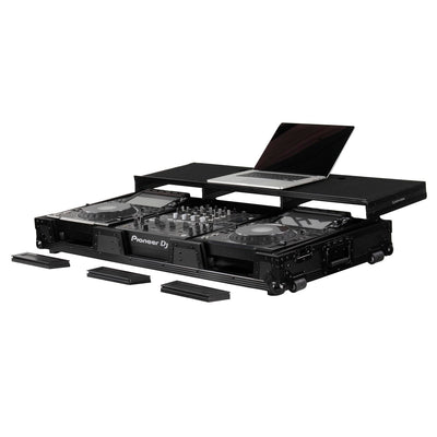 Odyssey Odyssey FZGSP12CDJW2BL Glide-Style Flight Coffin for 12" Mixer + 2 Media Players - Black