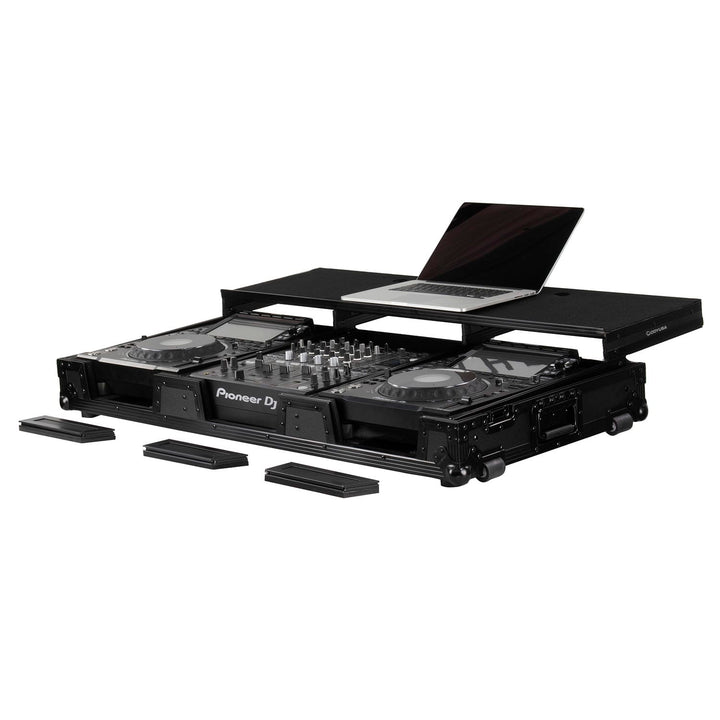 Odyssey FZGSP12CDJW2BL Glide-Style Flight Coffin for 12" Mixer + 2 Media Players - Black