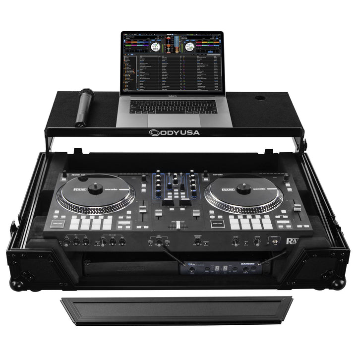 Odyssey FZGSRANEONEW1BL Glide-Style 1U Flight Case for RANE One - Black, Wheels – view 2