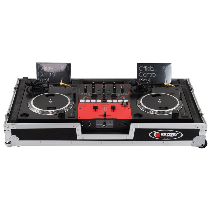 Odyssey FZRP7BM10W Flight Case for Reloop RP-7 and 10" Mixer - Wheels