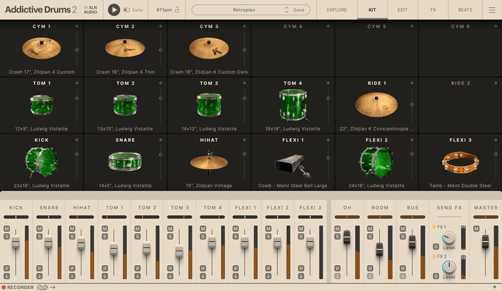 XLN Audio Addictive Drums 2: Retroplex ADpak