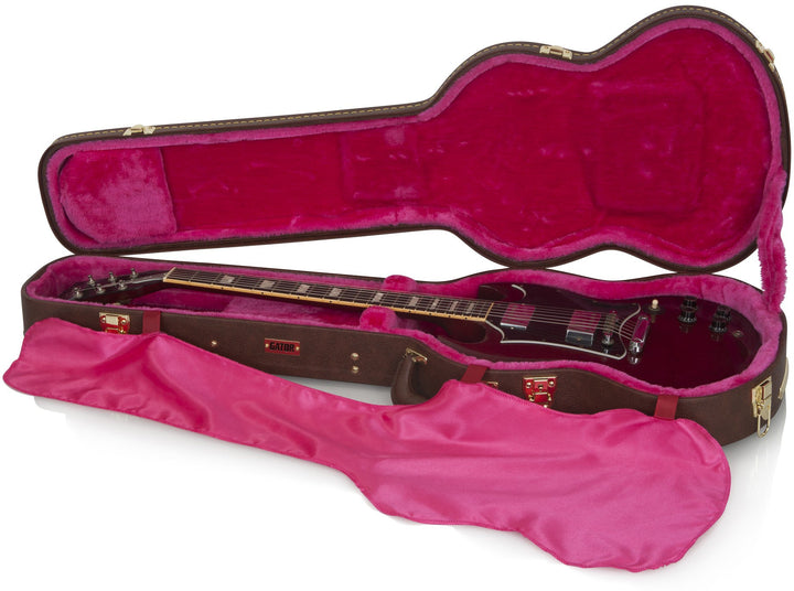 Gator Gator GW-SG-BROWN Traditional Laminated SGS Solid Guitar Style Guitar Wood Case