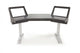 Argosy Halo Desk w/Black End Panels,Mahogany Surface, and Silver Legs