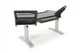 Argosy Halo Desk w/Black End Panels,Mahogany Surface, and Silver Legs