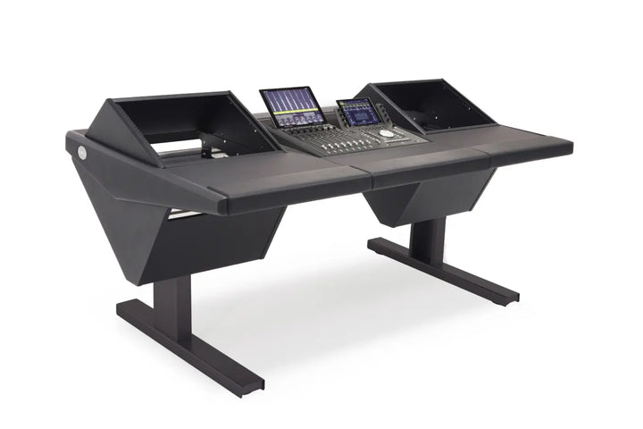 Argosy Eclipse for S1x1+D, Desk Left, 8sp Rack Right, Mahogany EPs, Black legs