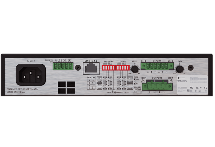 Dynacord Dynacord V600:2 Two-Channel 600W Power Amplifier For Commercial Installations (1 RU, 1/2-Rack) - Amplifiers & Receivers