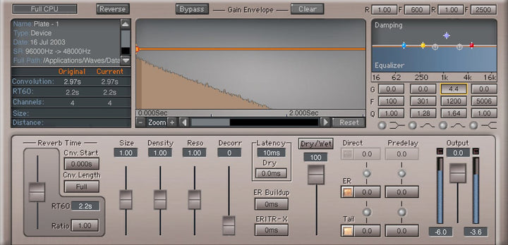 WAVES Waves IR1 Convolution Reverb