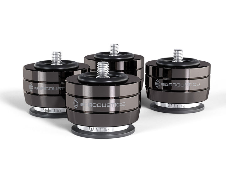 IsoAcoustics GAIA II Neo Speaker Isolation Feet (4-Pack, Dark Chrome) – set of 4