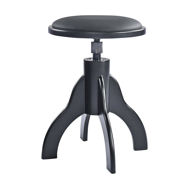 K&M 13850 Piano Stool (Matte Black, Black Imitation Leather Seat)