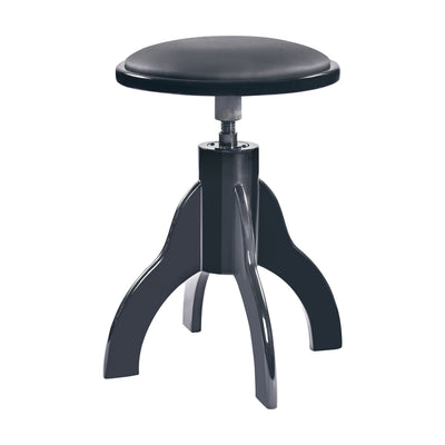 K&M K&M 13851 Piano Stool (Gloss Black, Black Imitation Leather Seat)