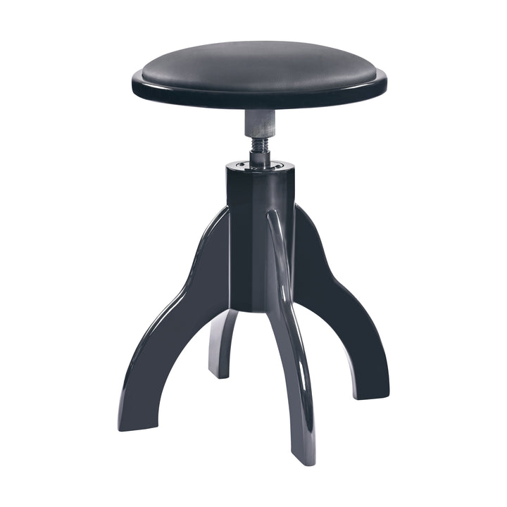 K&M 13851 Piano Stool (Gloss Black, Black Imitation Leather Seat)